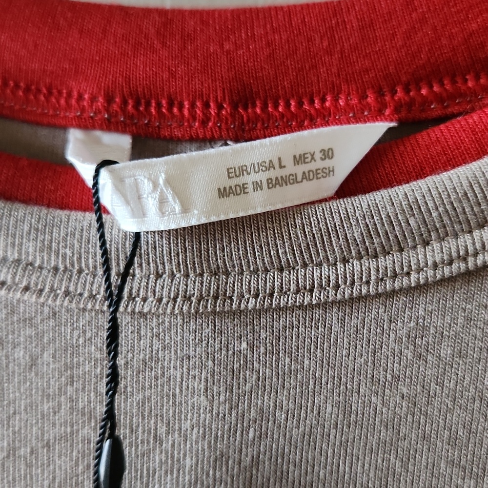 BNWT Zara Double T-shirt In Mink - Picture 3 of 4